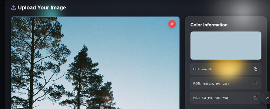 FreeOnlineColorPicker method 1: Uploading an Image